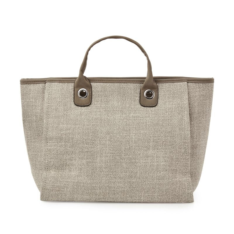 pcd. Striped Canvas Tote Bag - Beige