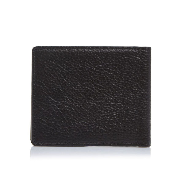 Men's Pebbled Dark Brown Bifold Wallet