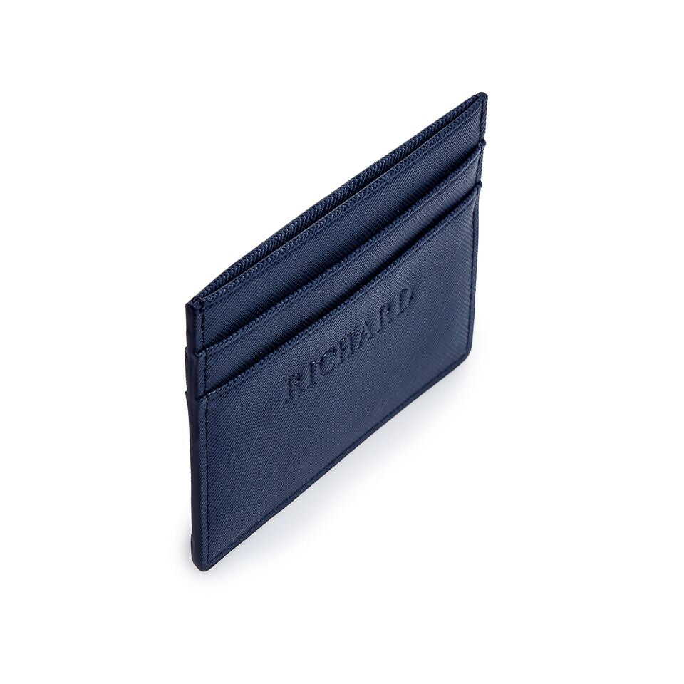 Navy Personalized Leather Cardholder