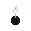 Load image into Gallery viewer, Black/Cream Double Round Circular Bag Charm/ Keychain
