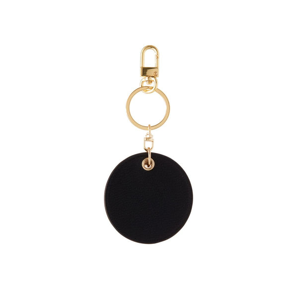 Black/Cream Double Round Circular Bag Charm/ Keychain