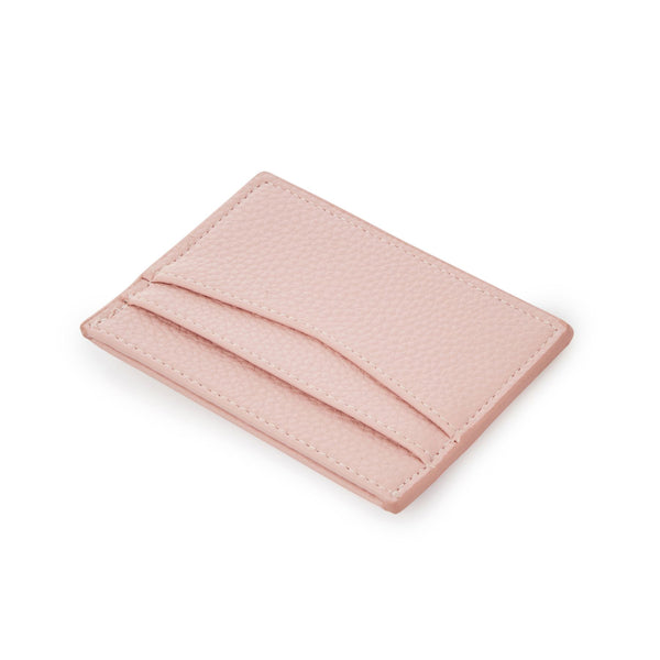 Personalized Pink Pebble Leather Cardholder