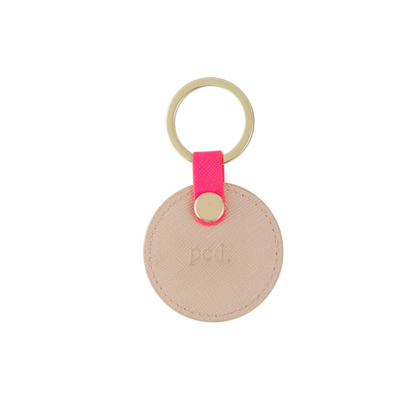 Nude Luxe Lumo Pink Circle Keychain