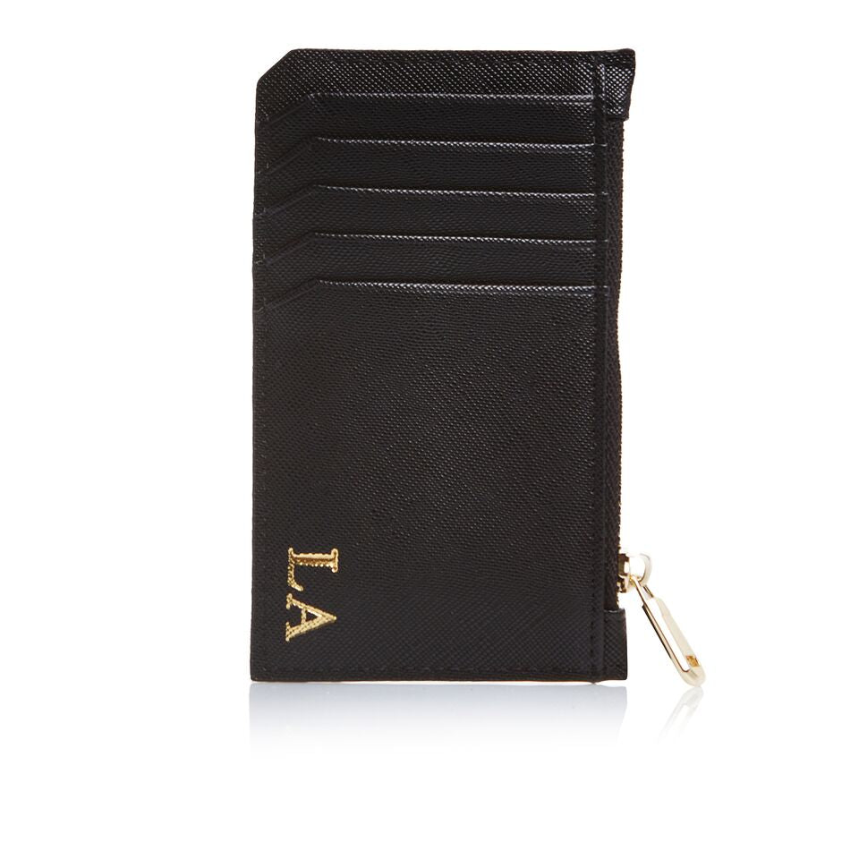 Black Card Holder with zipper