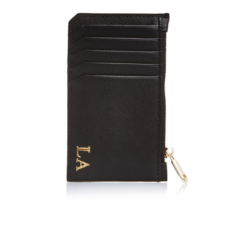 Personalized Black Leather Cardholder