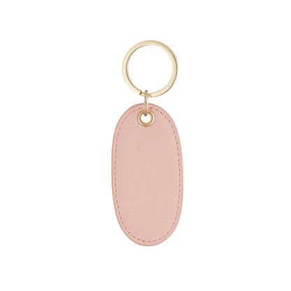 Oval Pink Personalized Keychain 