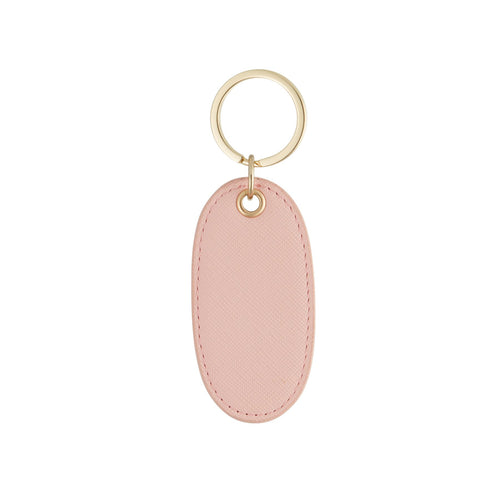 Oval Pink Personalized Keychain 