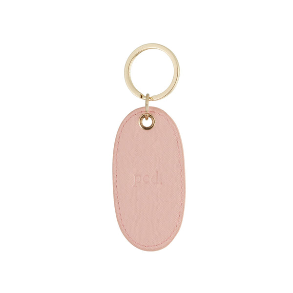 Oval Pink Personalized Keychain 