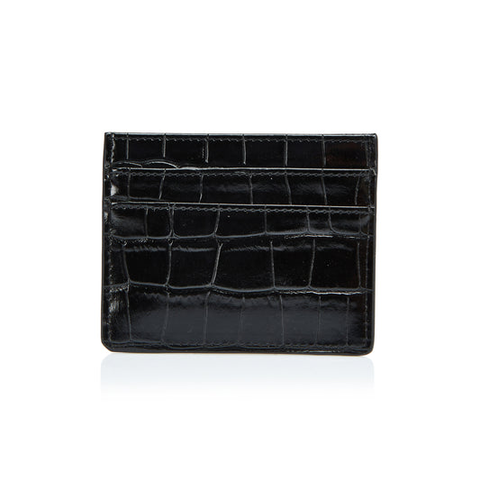 Black Moc Croc Card Holder