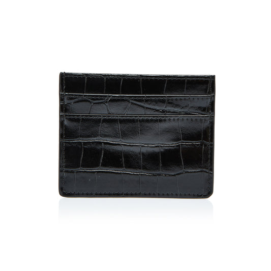 Black Moc Croc Card Holder