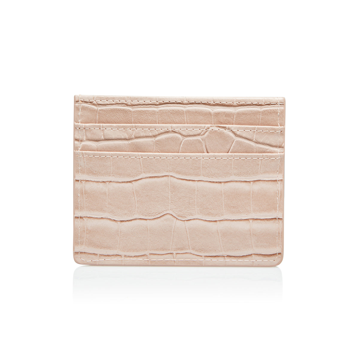 Nude Moc Croc Card Holder