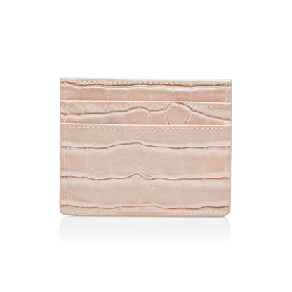 Nude Moc Croc Card Holder