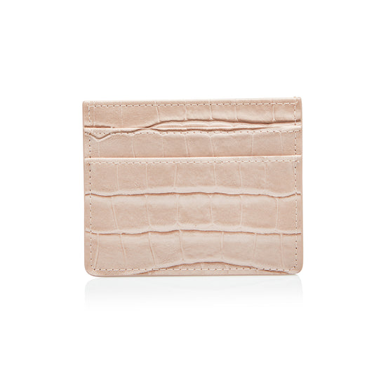 Nude Moc Croc Card Holder