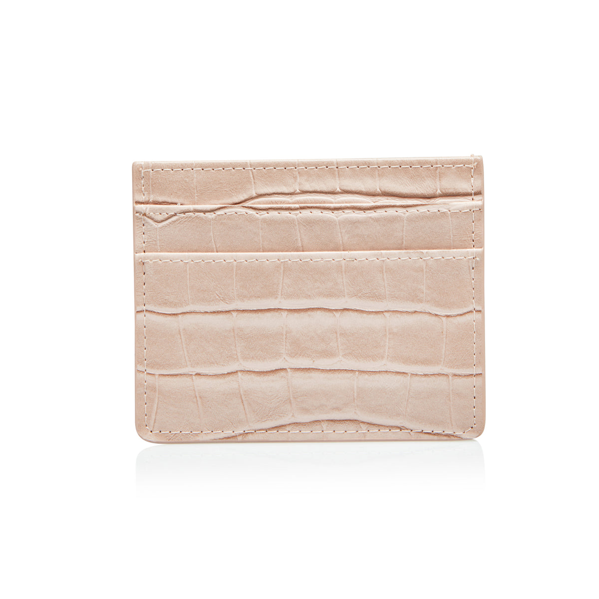 Nude Moc Croc Card Holder