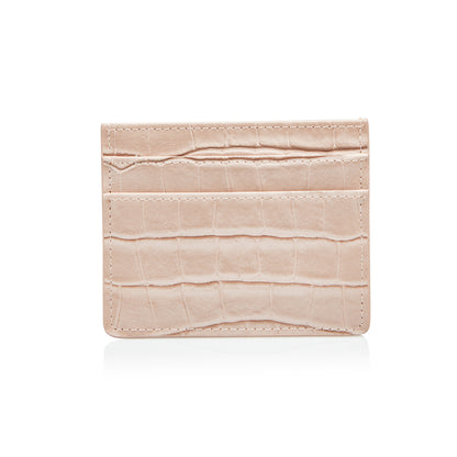 Nude Moc Croc Card Holder