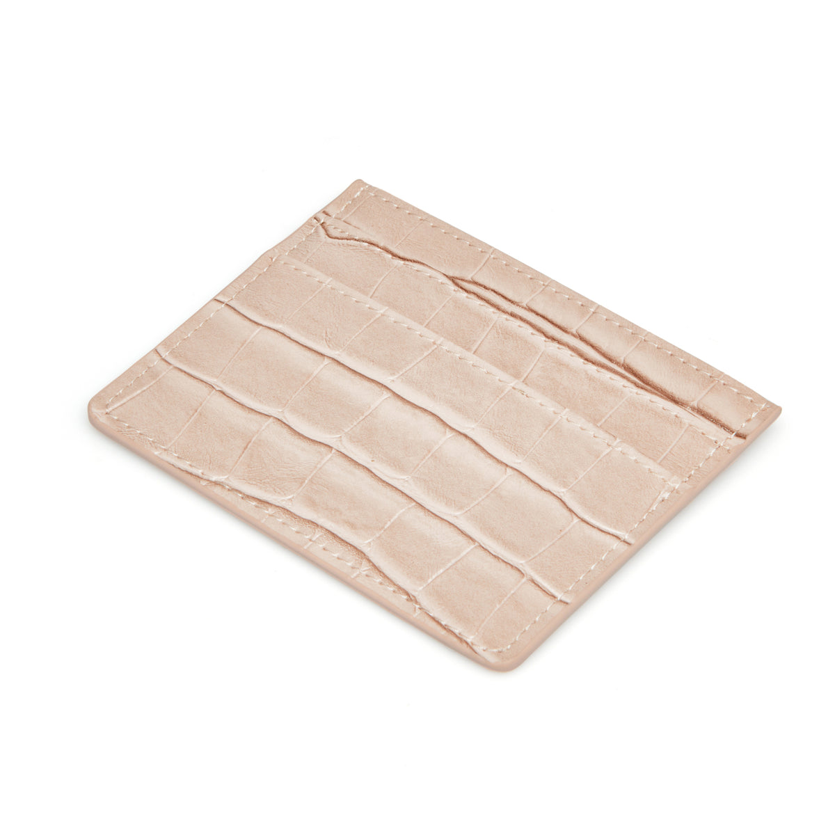 Nude Moc Croc Card Holder