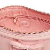 Pink Personalized Makeup Bag with bow embellishment 