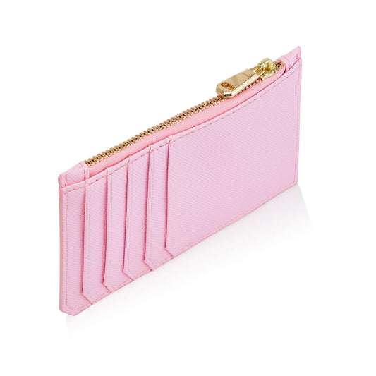 Bright Pink Card Holder with zipper