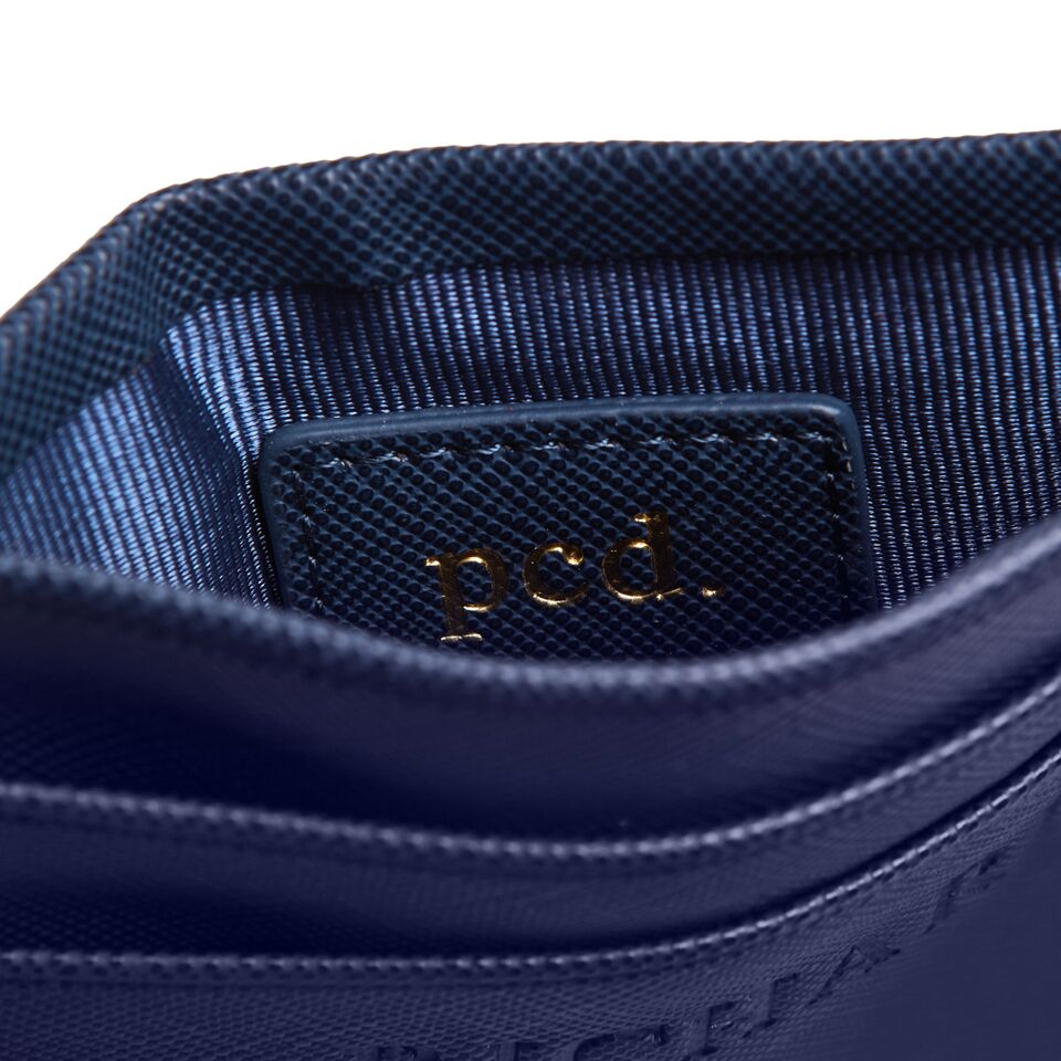 Navy Personalized Leather Cardholder