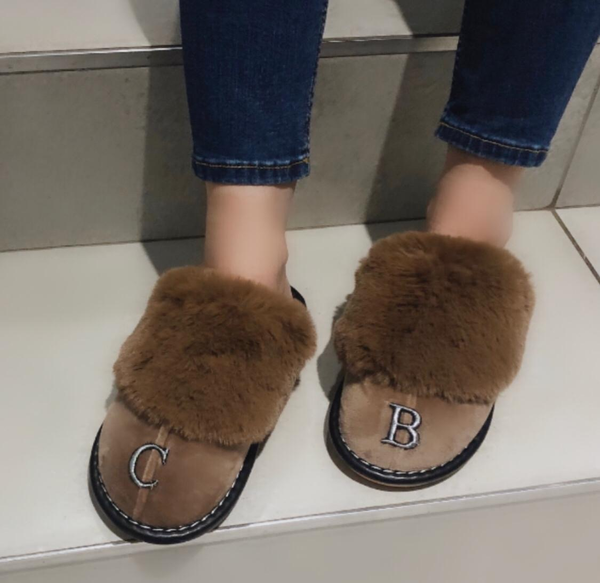 Limited Edition Tan Personalized Slip-on Slippers