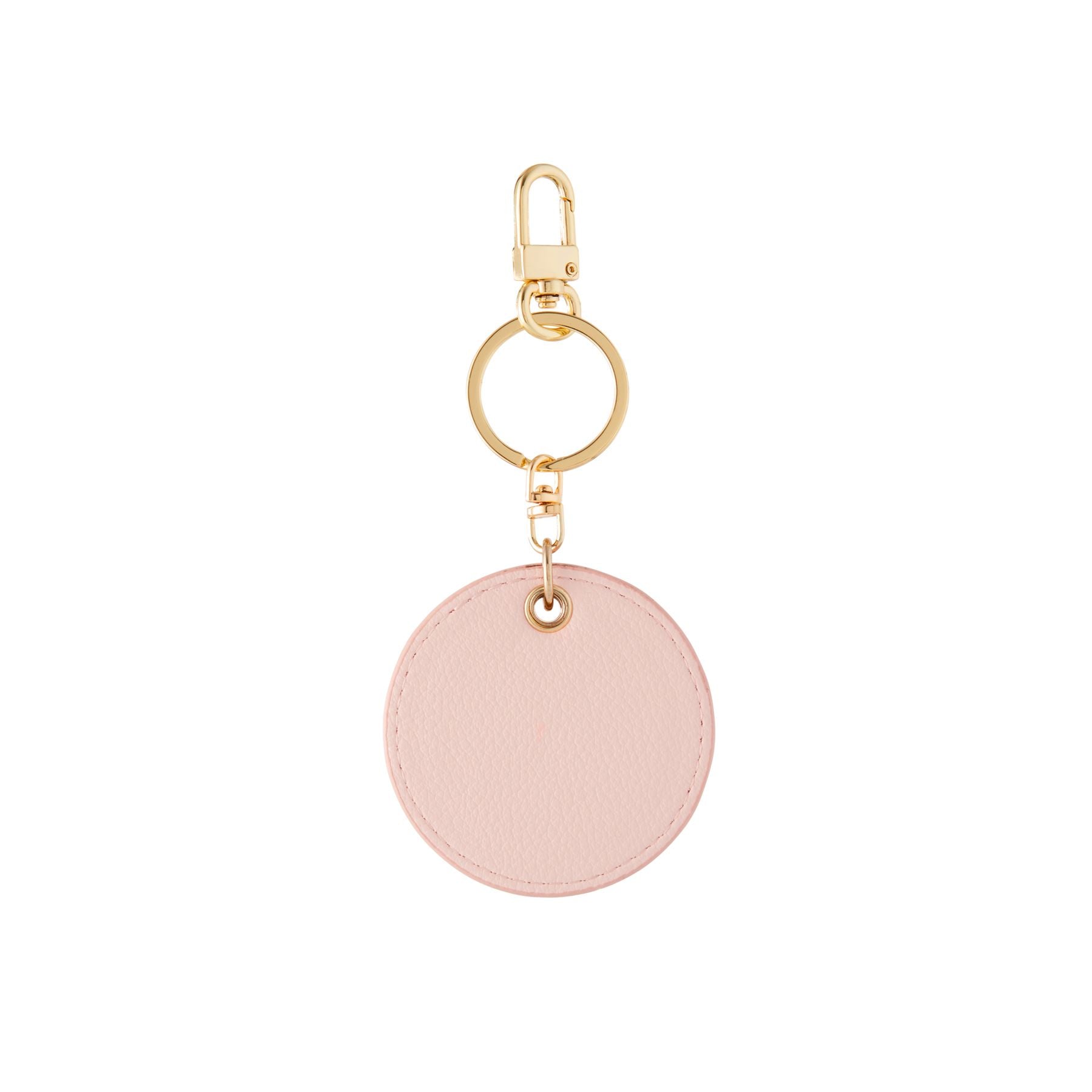 Taupe/Nude Double Round Circular Bag Charm/ Keychain