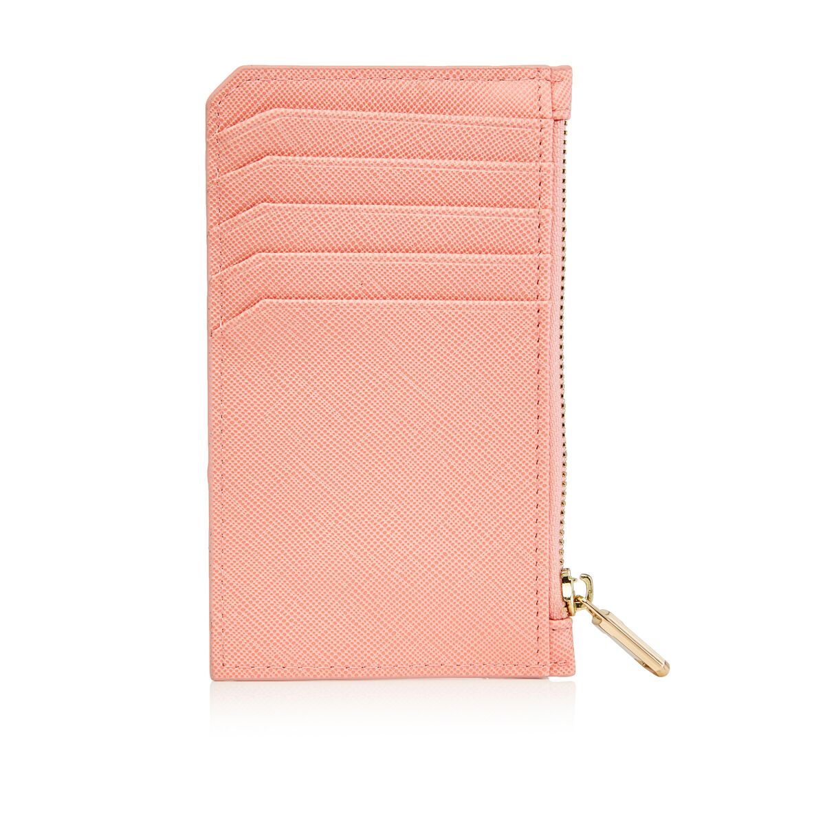 Coral Card Holder with zipper