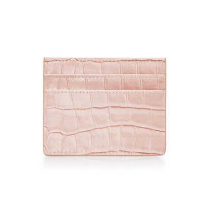 Pink Moc Croc Card Holder