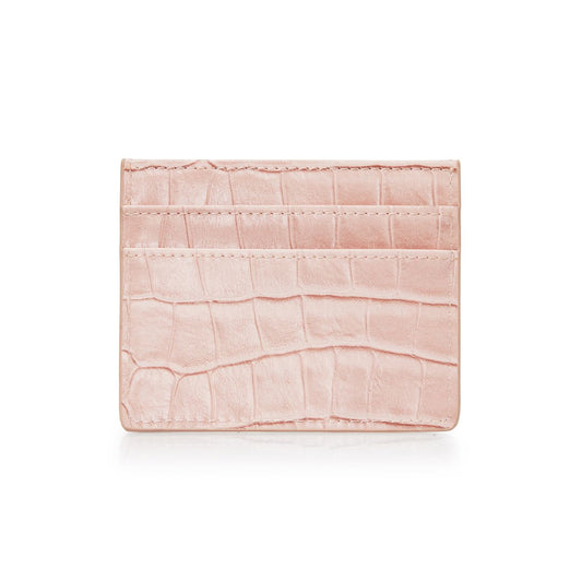 Pink Moc Croc Card Holder