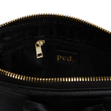 Black Personalized Makeup Bag with bow embellishment 