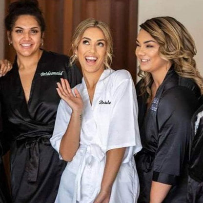 Ladies Solid Black Customized Robe