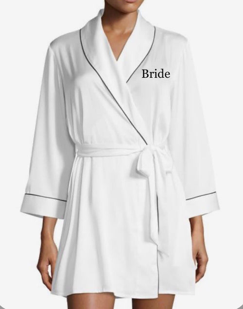 Ladies White Personalized Customized Robe