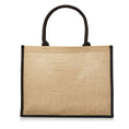 Load image into Gallery viewer, XLarge Personalized Waterproof Burlap Tote - Black Trim
