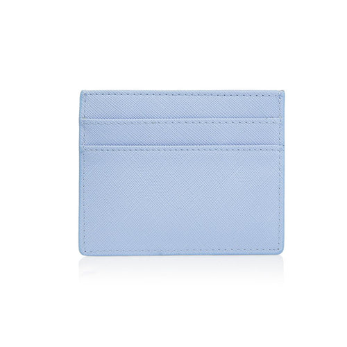 Personalized Leather Light Blue Cardholder