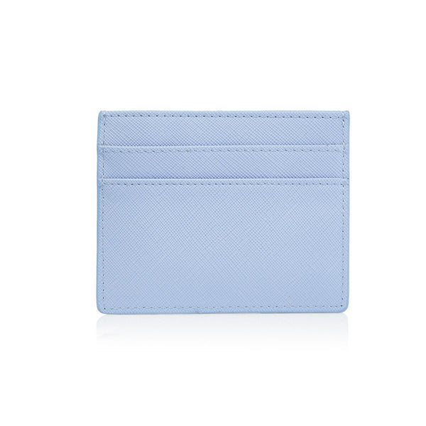 Personalized Leather Light Blue Cardholder