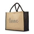 Load image into Gallery viewer, XLarge Personalized Waterproof Burlap Tote - Black Trim
