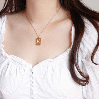 Fly me to the moon double sided pendant Necklace