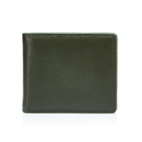 Men's Pebbled Olive Green Bifold Wallet