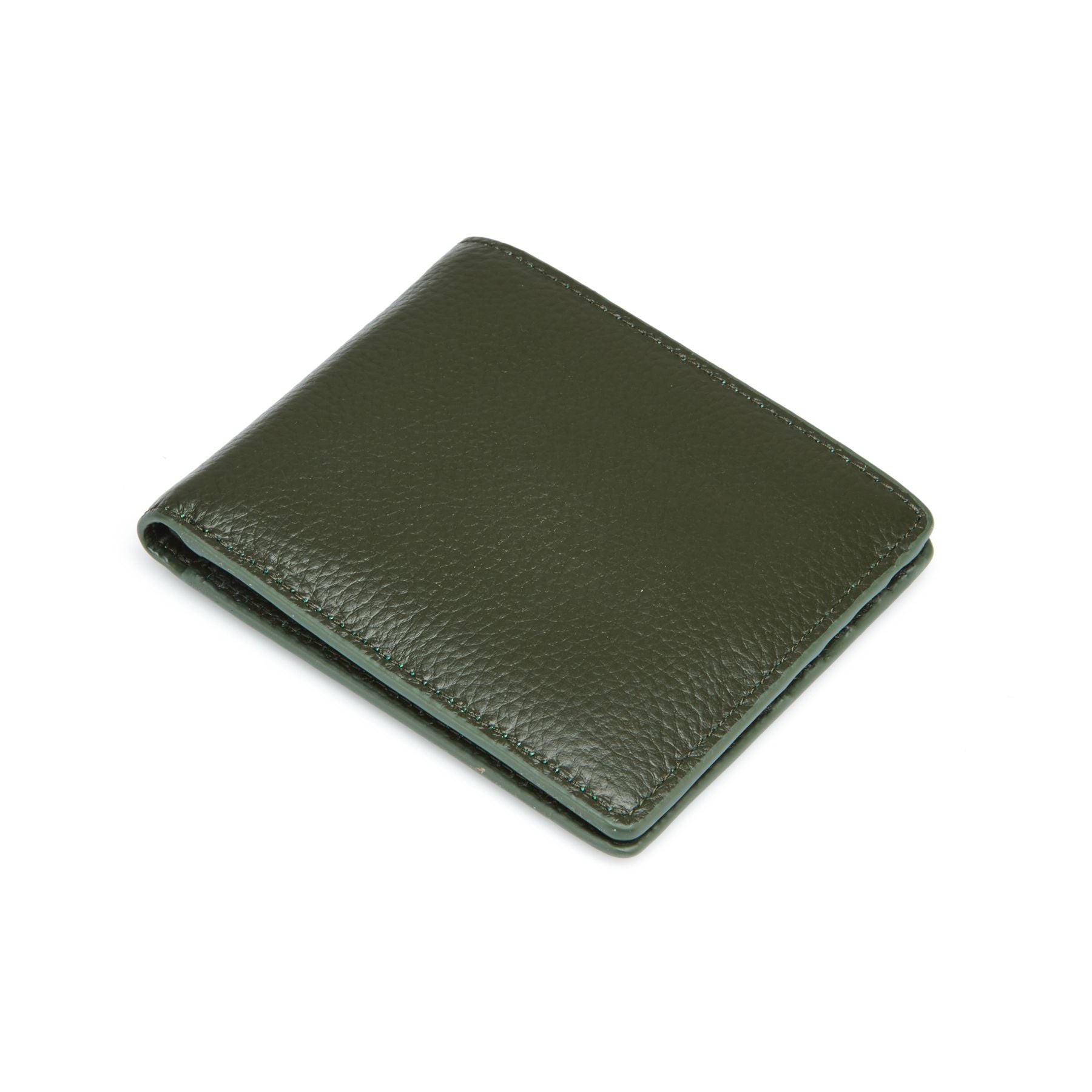 Men's Pebbled Olive Green Bifold Wallet