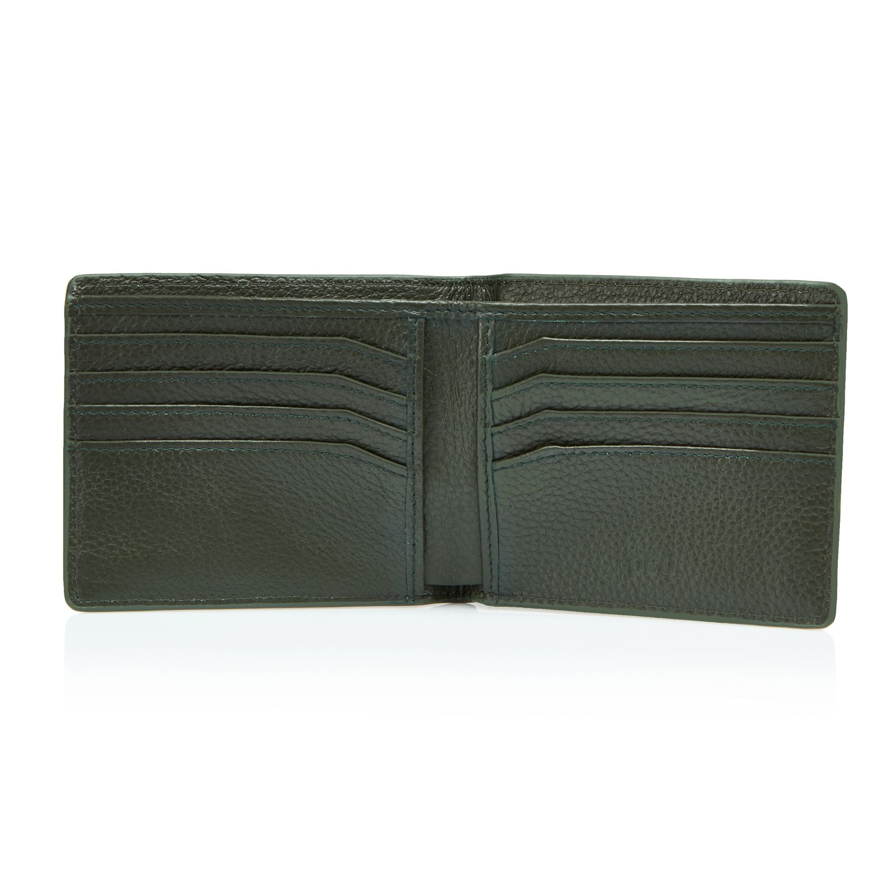 Men's Pebbled Olive Green Bifold Wallet