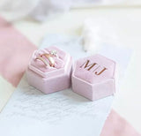 Pink Personalized Double Slot Ring Box
