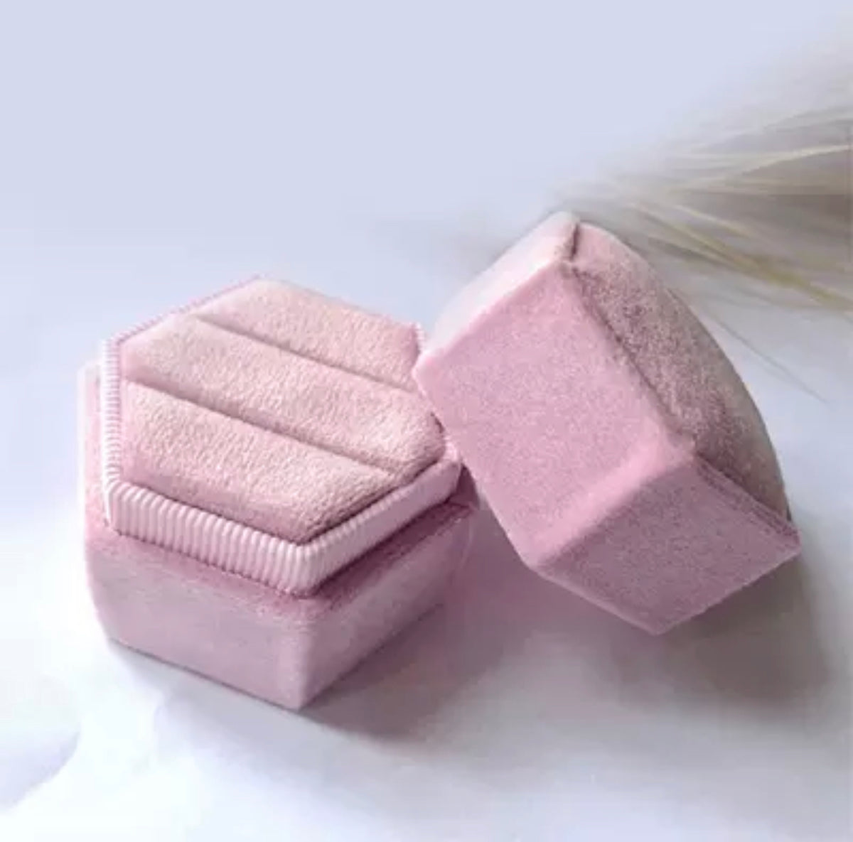 Pink Personalized Double Slot Ring Box