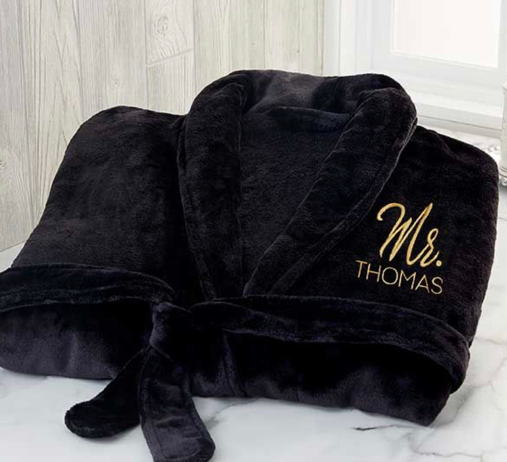 Ladies Black Plush Personalized Gown