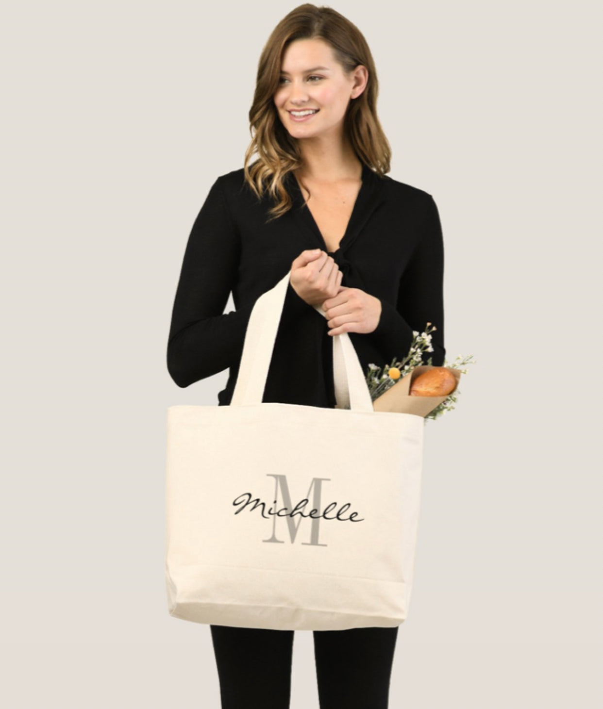 Elegant Minimalist Script Name Tote Bag