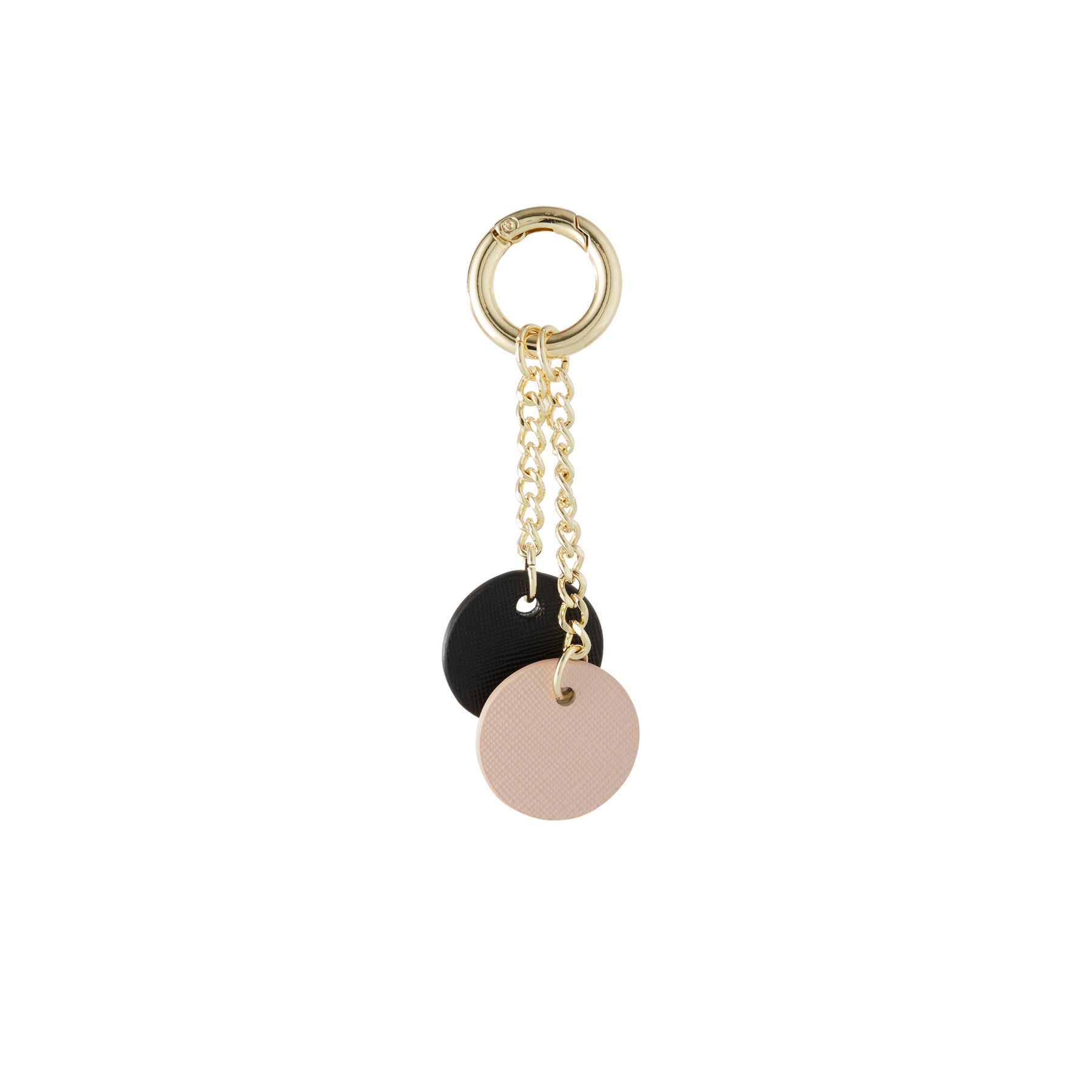 Nude/ Black Twin Circular Keychain