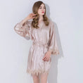 Load image into Gallery viewer, Ladies Lace Trimmed Champagne Customized Robe
