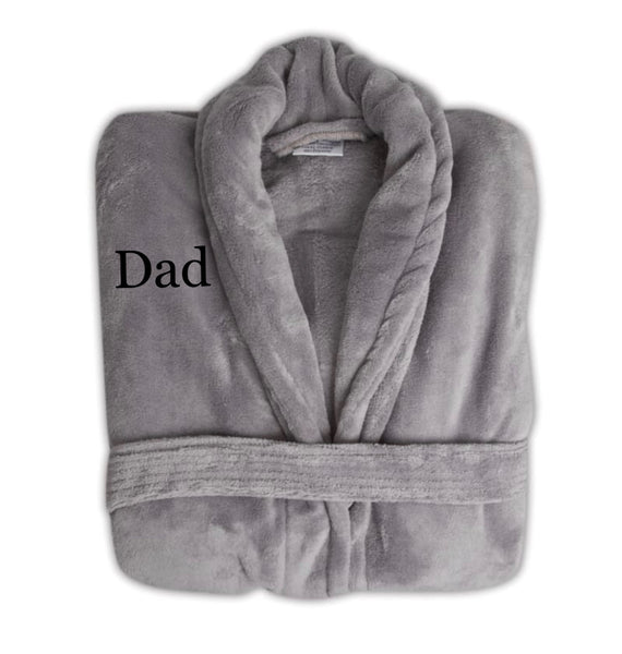 Men's Charcoal Grey Personalized Plush Gown