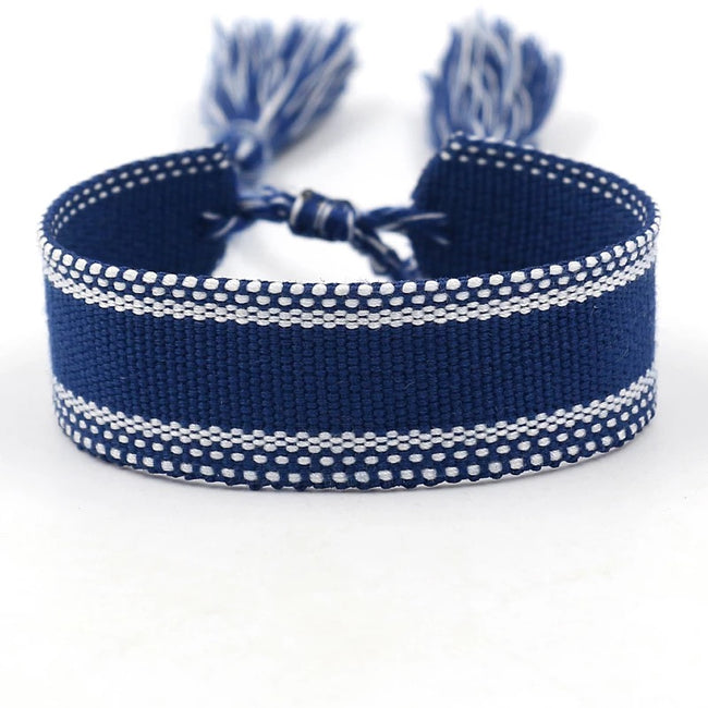 Personalized Woven Bracelet - Navy