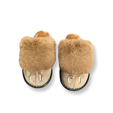 Brown Double Initial Slippers