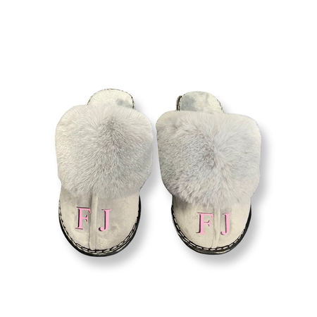 Personalized Pearl Slippers - White