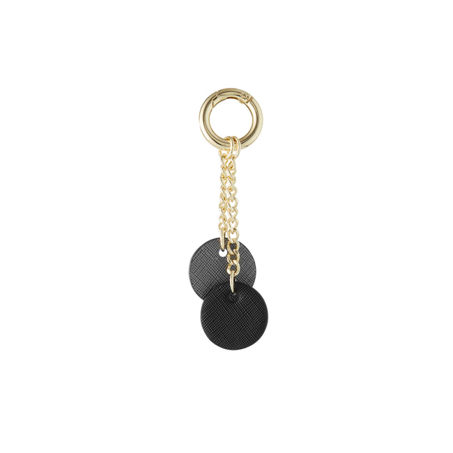 Black/Gunmetal Twin Circular Keychain